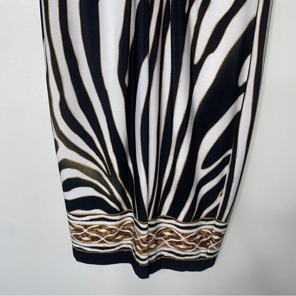 Vintage 90s y2k Cache Animal Zebra Print Sleeveless V-neck Mob Wife Mini Dress 4 - Picture 7 of 12